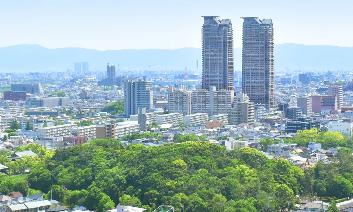 堺市の空撮風景